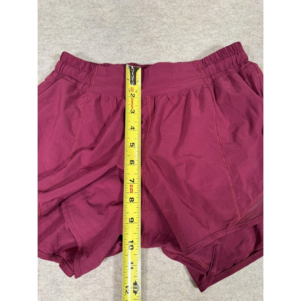 Lululemon Running Shorts Womens 4 Purple Lined Zip Pocket Mesh 3 In Split Hem - Picture 12 of 15